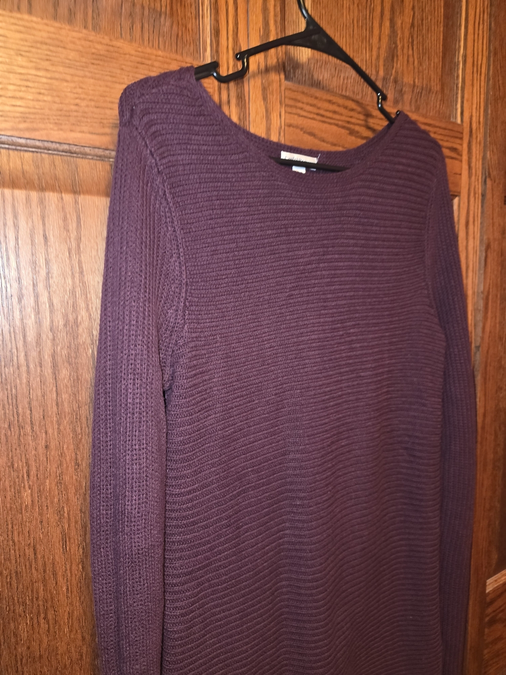 croft & barrow Plum Ribbed Crewneck Sweater
